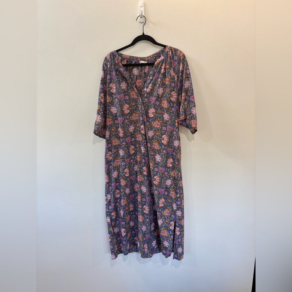 Maisie Floral Midi Kaftan Dress Boho
